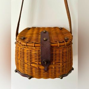 Vintage 1960s John Romain Wicker Creel Purse